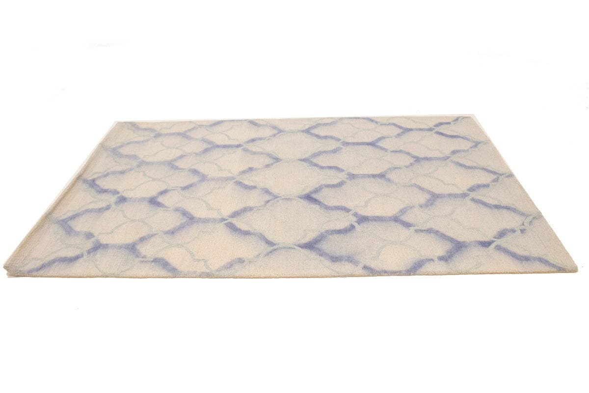 Cream Trellis 5X8 Hand-Tufted Modern Rug