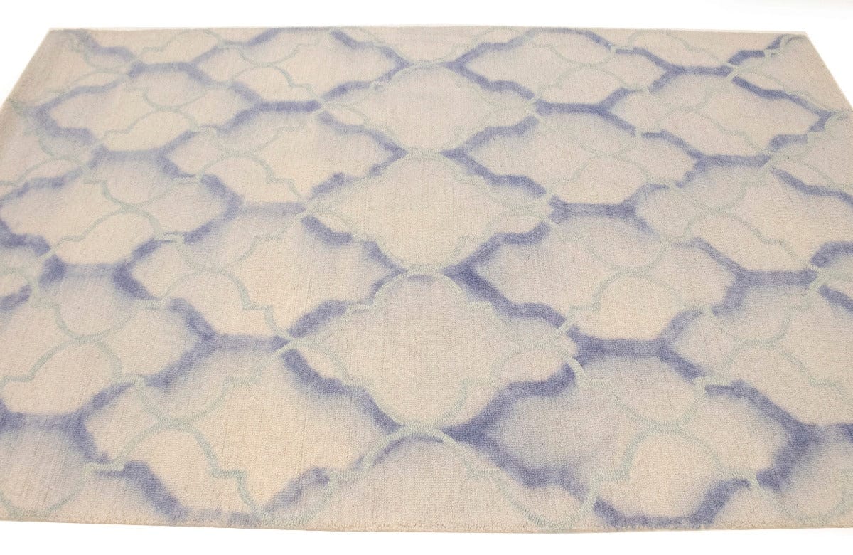 Cream Trellis 5X8 Hand-Tufted Modern Rug