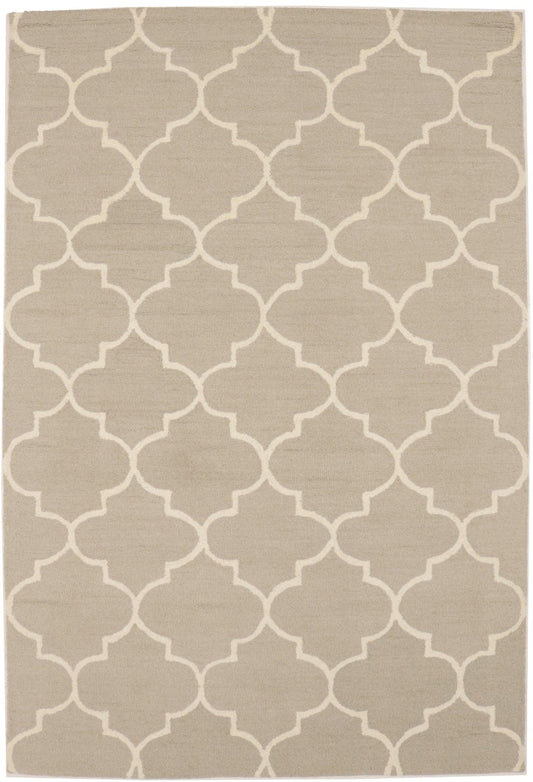 Cream & Beige Trellis 5X8 Hand-Tufted Modern Rug