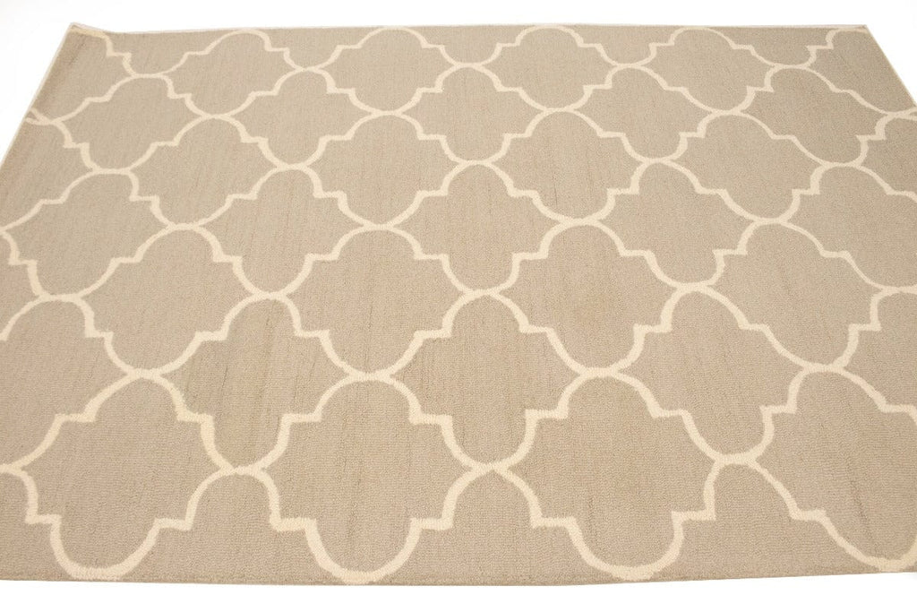 Cream & Beige Trellis 5X8 Hand-Tufted Modern Rug