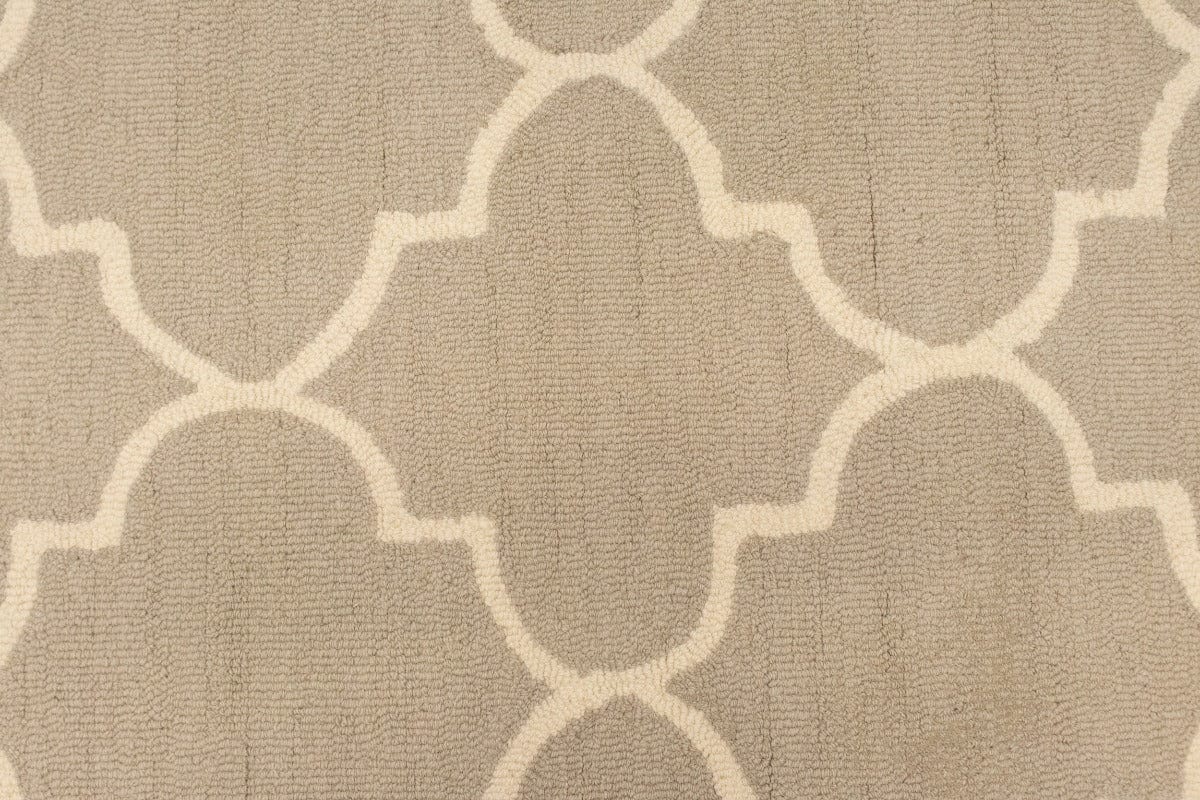 Cream & Beige Trellis 5X8 Hand-Tufted Modern Rug