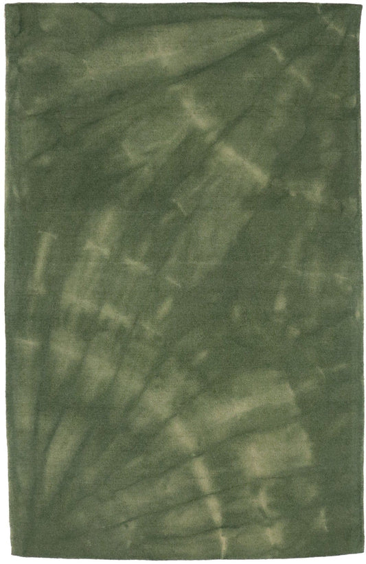 Olive Green Tie-Dye 5X8 Hand-Tufted Modern Rug