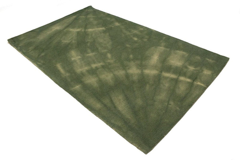 Olive Green Tie-Dye 5X8 Hand-Tufted Modern Rug