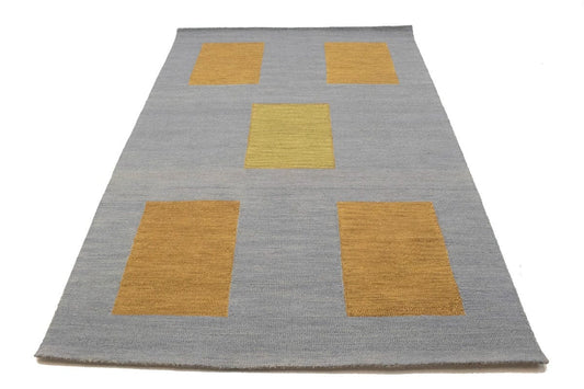 Gray Geometric 5X8 Hand-Tufted Modern Rug