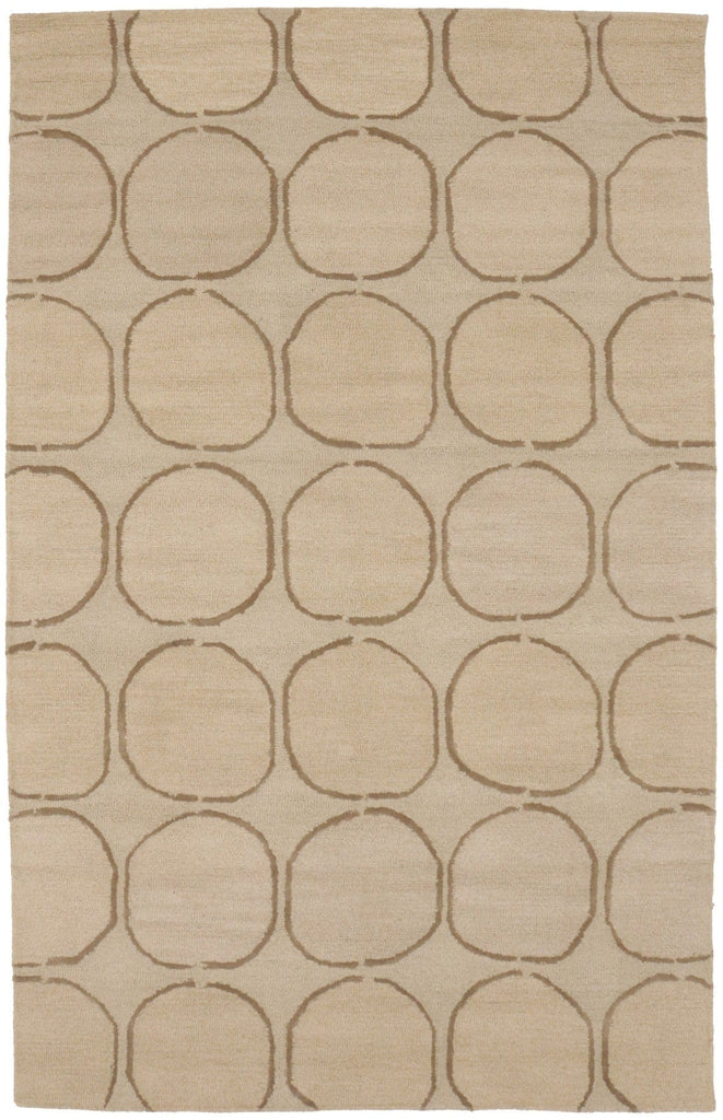 Cream & Brown Abstract 5X8 Hand-Tufted Modern Rug