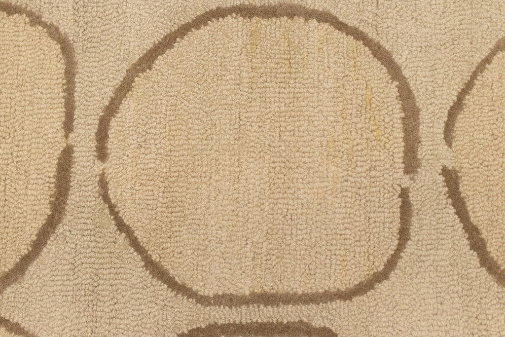 Cream & Brown Abstract 5X8 Hand-Tufted Modern Rug