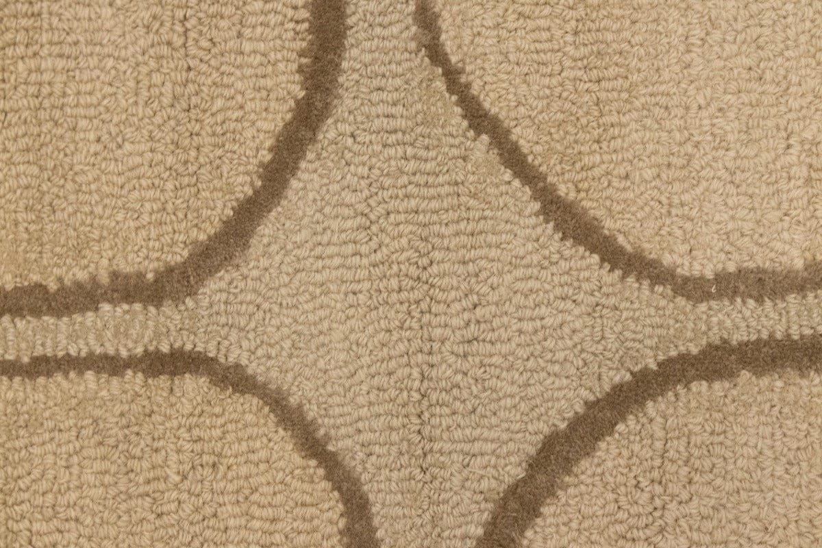 Cream & Brown Abstract 5X8 Hand-Tufted Modern Rug