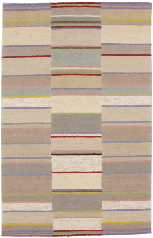 Multicolored Stripes 5X8 Hand-Tufted Modern Rug