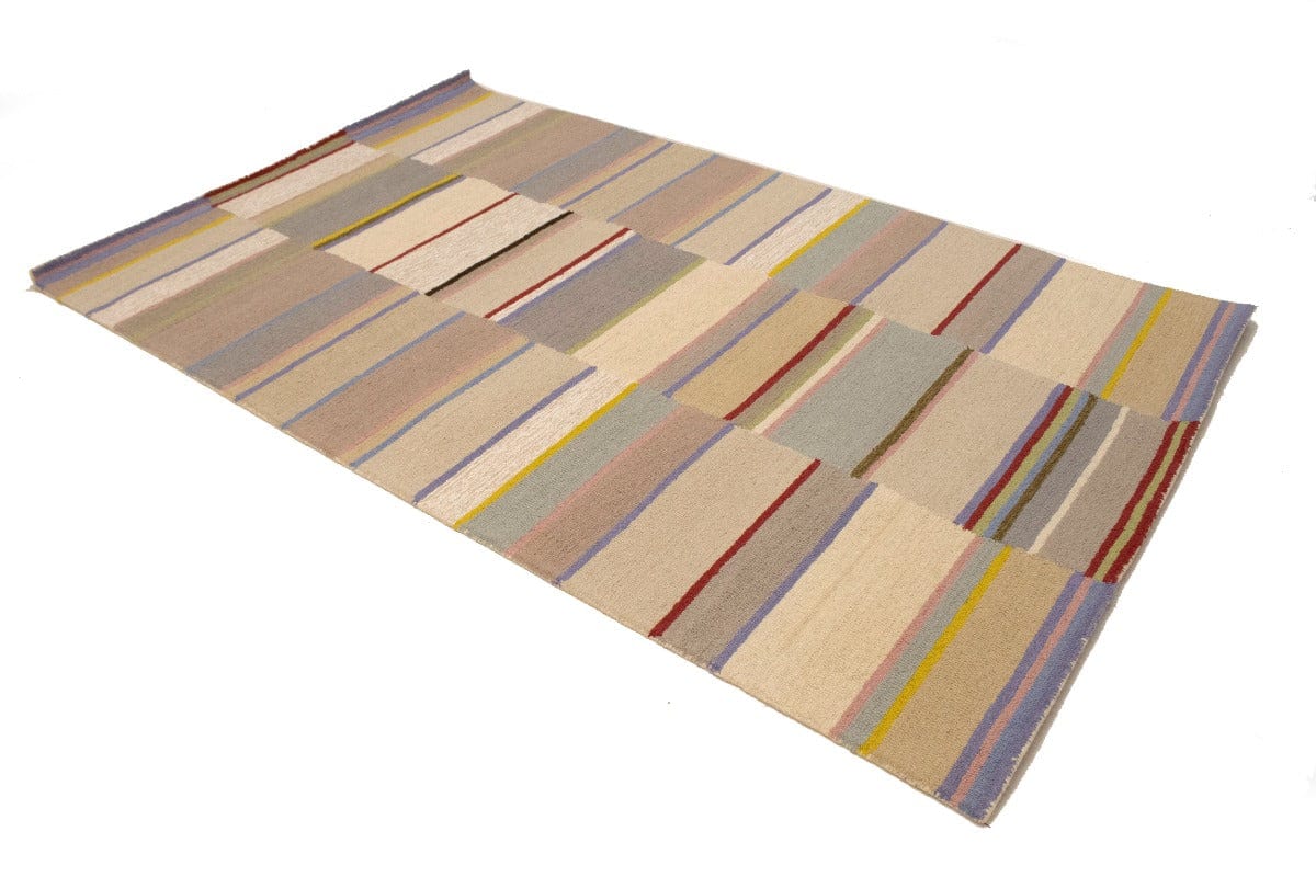 Multicolored Stripes 5X8 Hand-Tufted Modern Rug