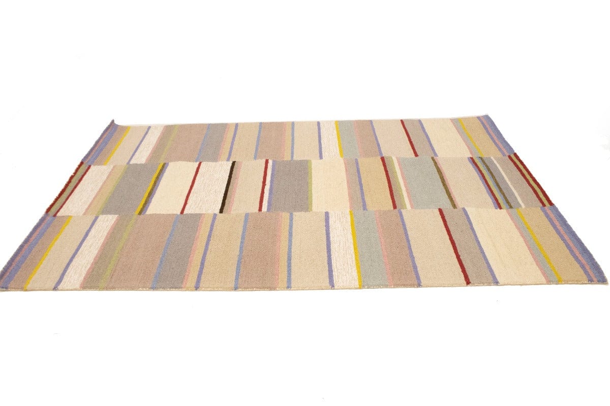 Multicolored Stripes 5X8 Hand-Tufted Modern Rug