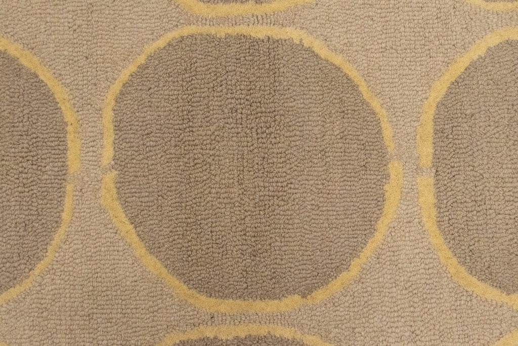 Beige Abstract 5X8 Hand-Tufted Modern Rug