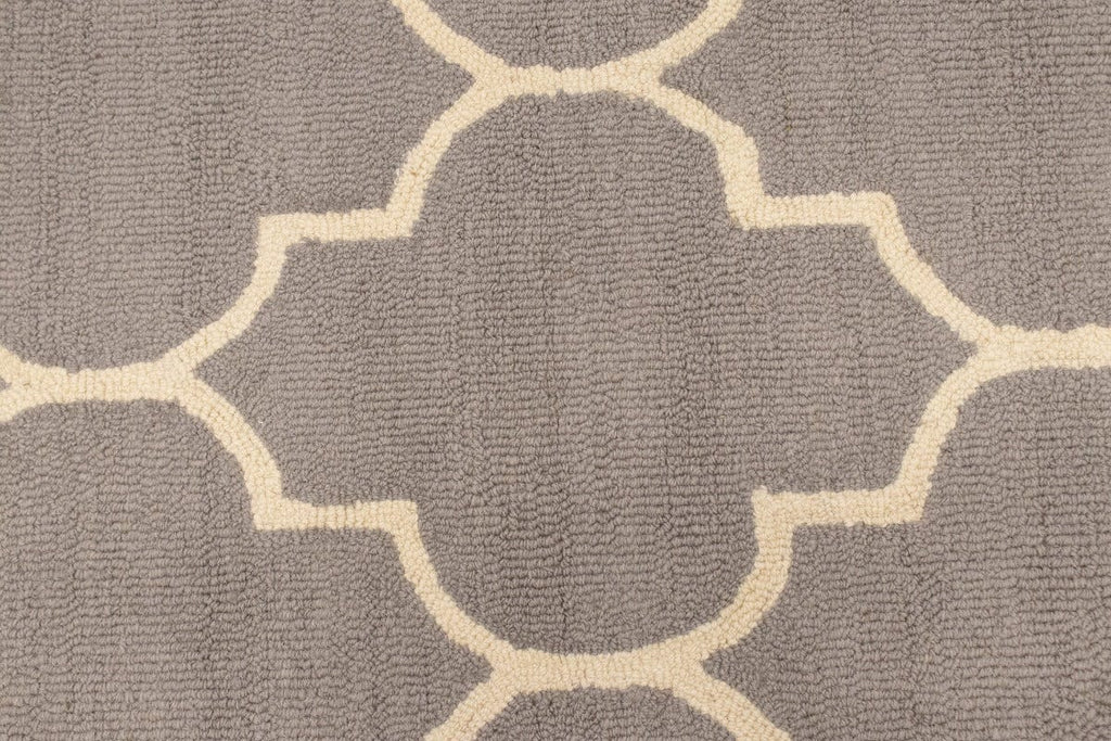 Taupe & Cream Trellis 5X8 Hand-Tufted Modern Rug