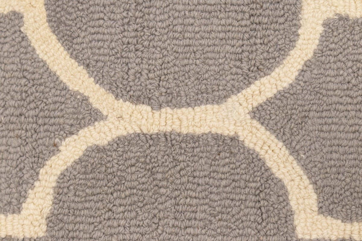 Taupe & Cream Trellis 5X8 Hand-Tufted Modern Rug