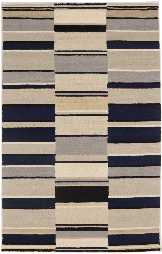 Multicolored Stripes 5X8 Hand-Tufted Modern Rug