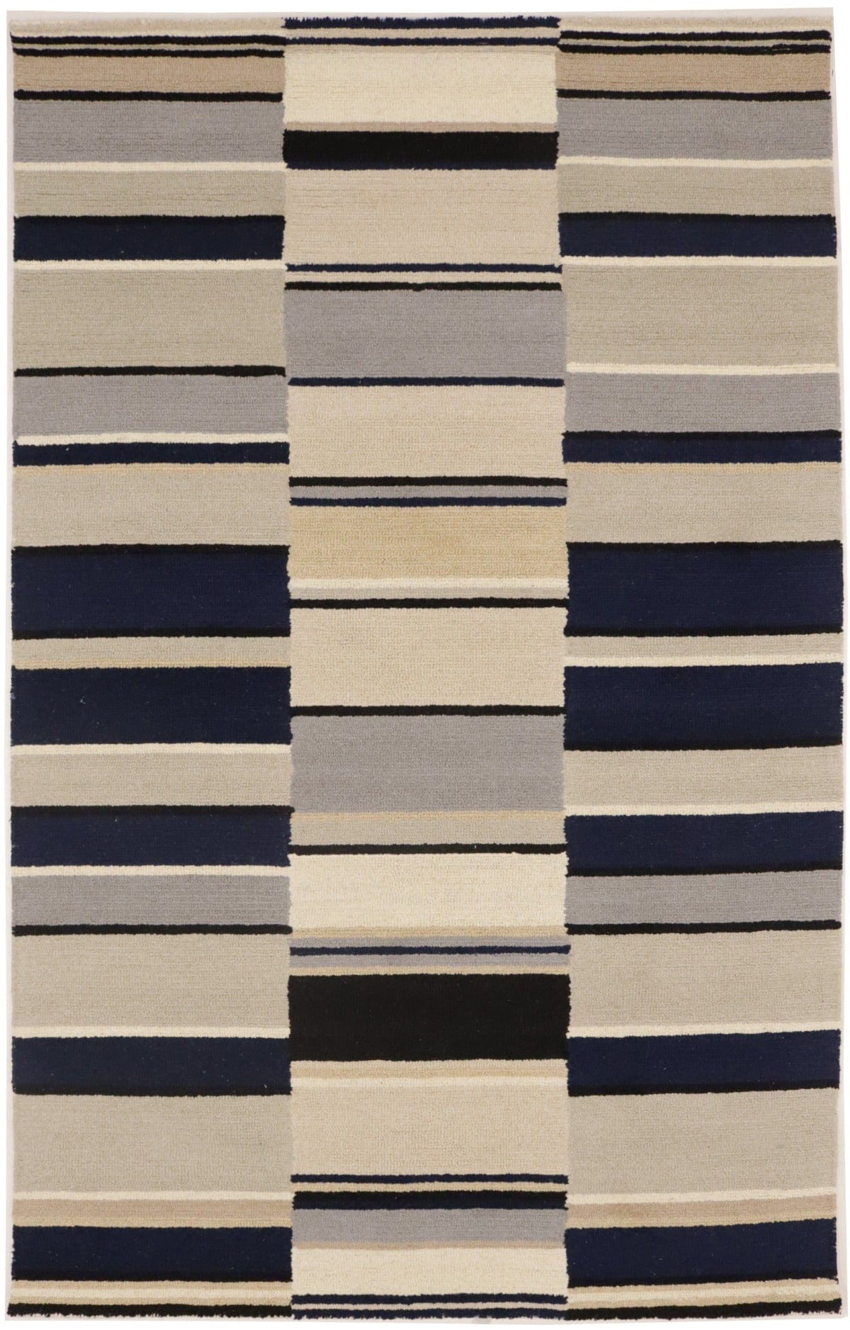 Multicolored Stripes 5X8 Hand-Tufted Modern Rug