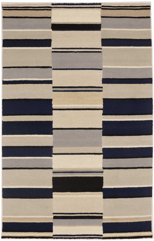 Multicolored Stripes 5X8 Hand-Tufted Modern Rug