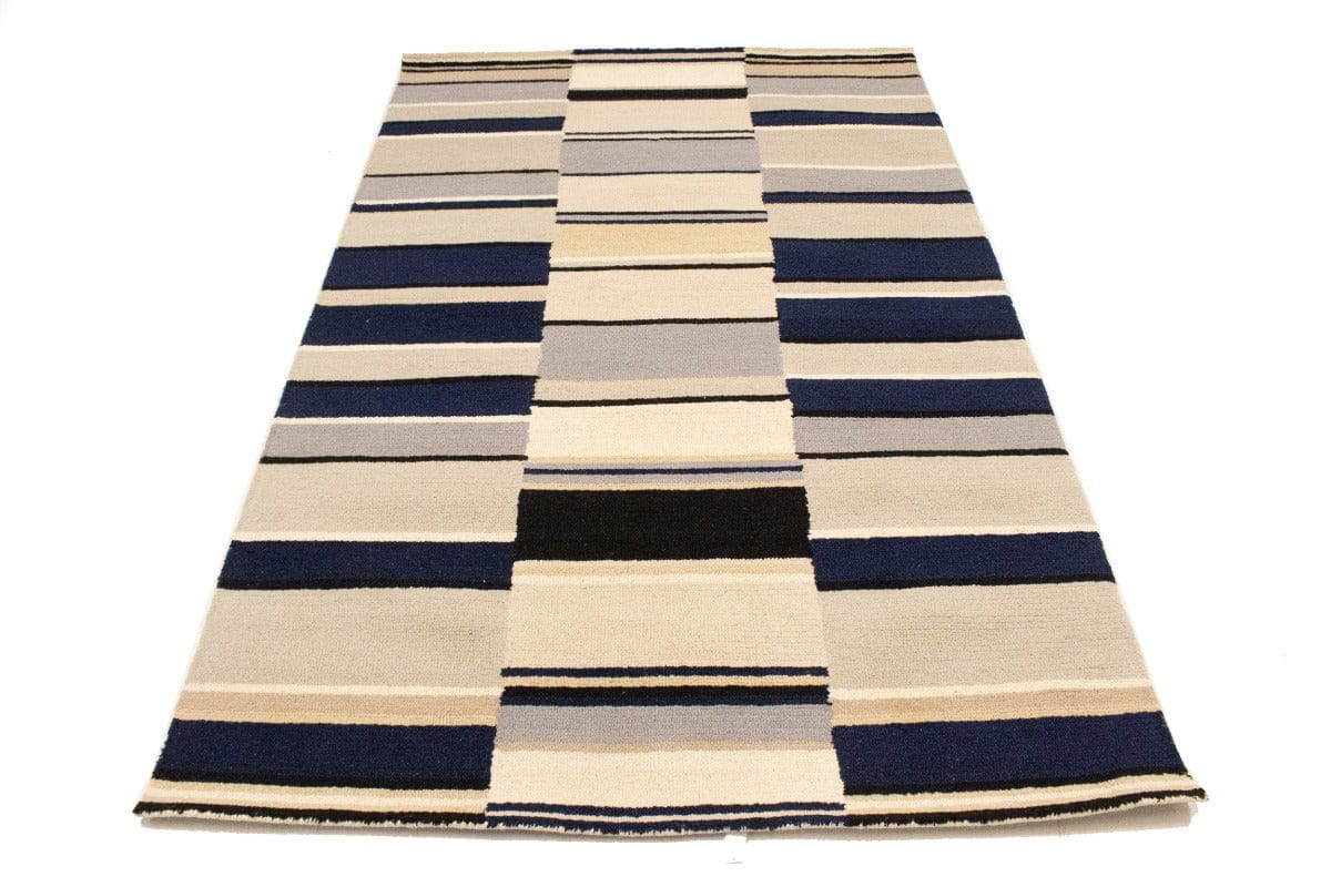 Multicolored Stripes 5X8 Hand-Tufted Modern Rug