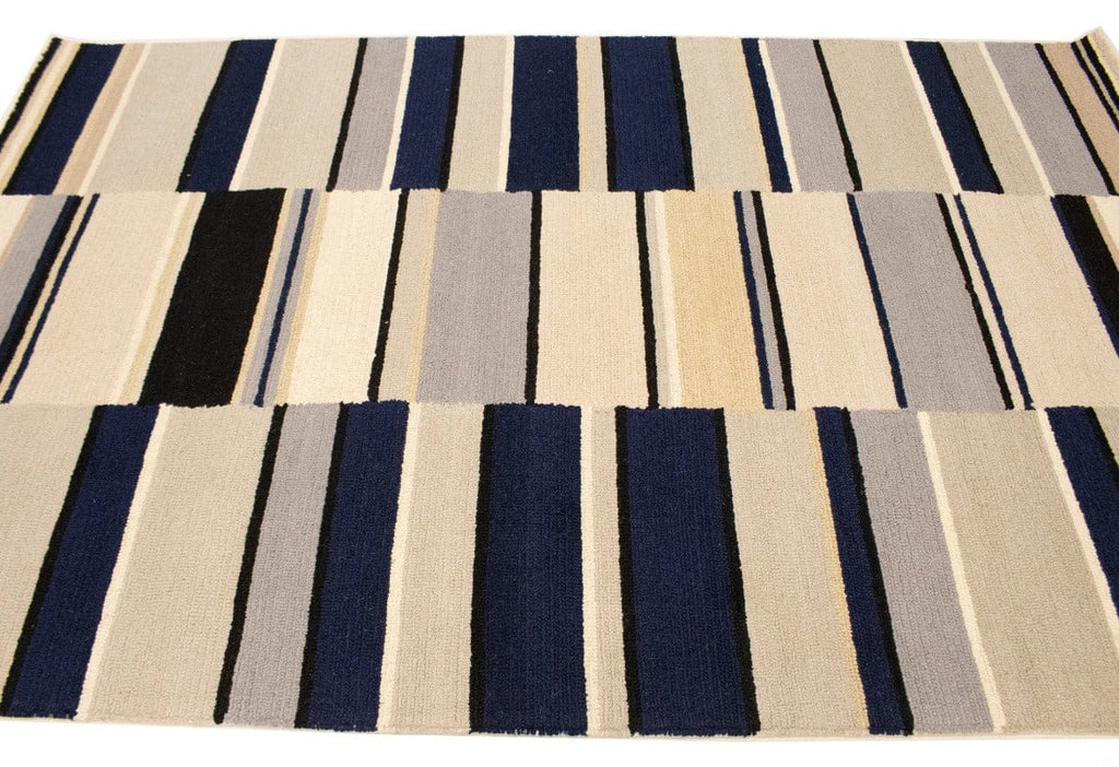 Multicolored Stripes 5X8 Hand-Tufted Modern Rug