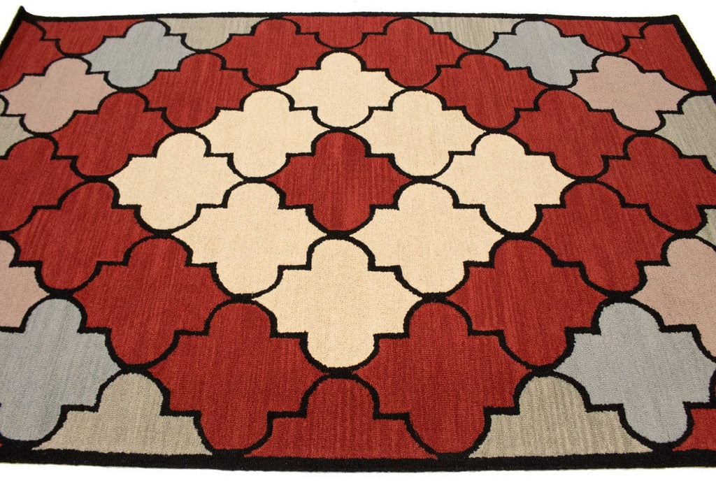 Multicolored Trellis 5X8 Hand-Tufted Modern Rug