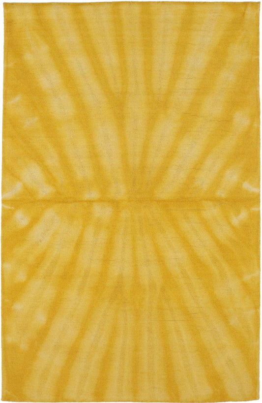 Golden Yellow Tie-Dye 5X8 Hand-Tufted Modern Rug