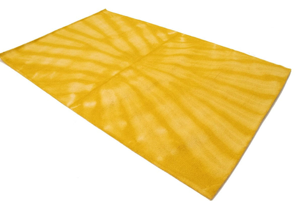 Golden Yellow Tie-Dye 5X8 Hand-Tufted Modern Rug