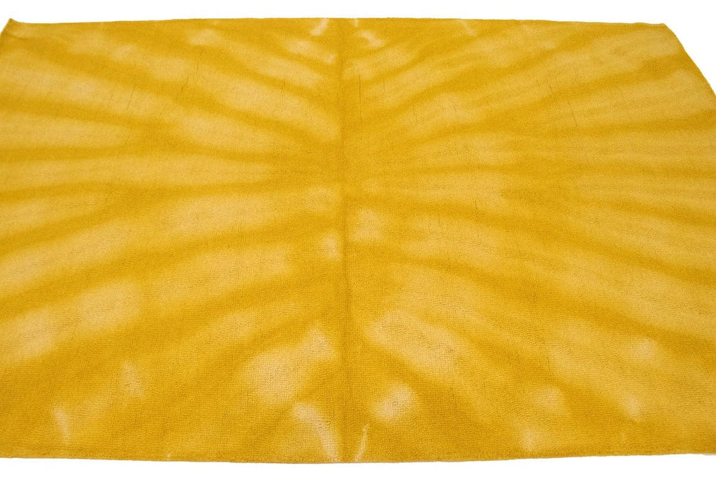 Golden Yellow Tie-Dye 5X8 Hand-Tufted Modern Rug