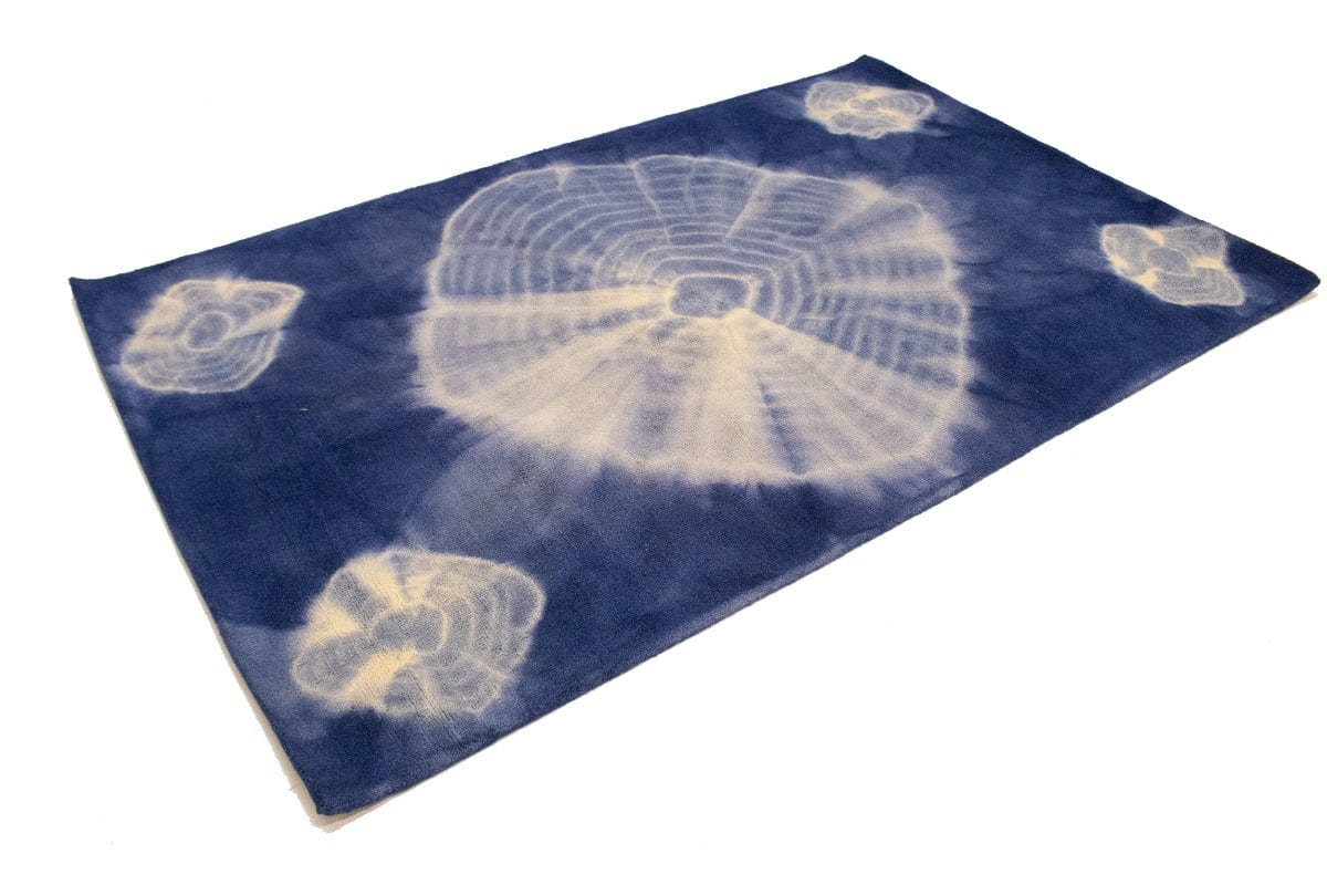 Purple-navy Tie-Dye 5X8 Hand-Tufted Modern Rug