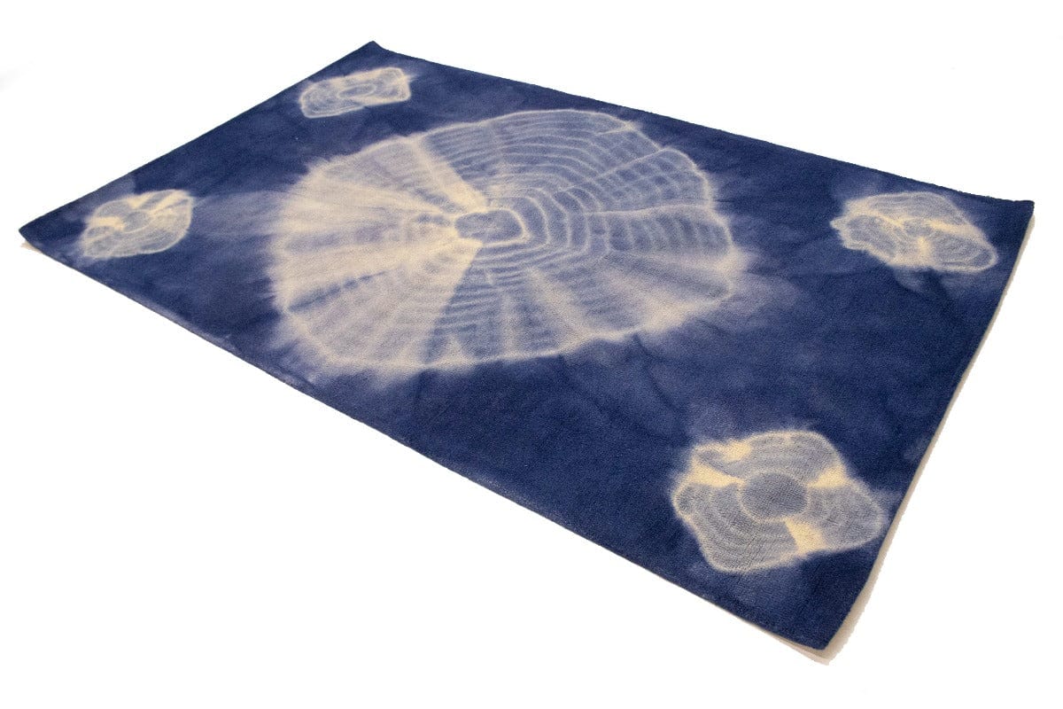 Purple-navy Tie-Dye 5X8 Hand-Tufted Modern Rug