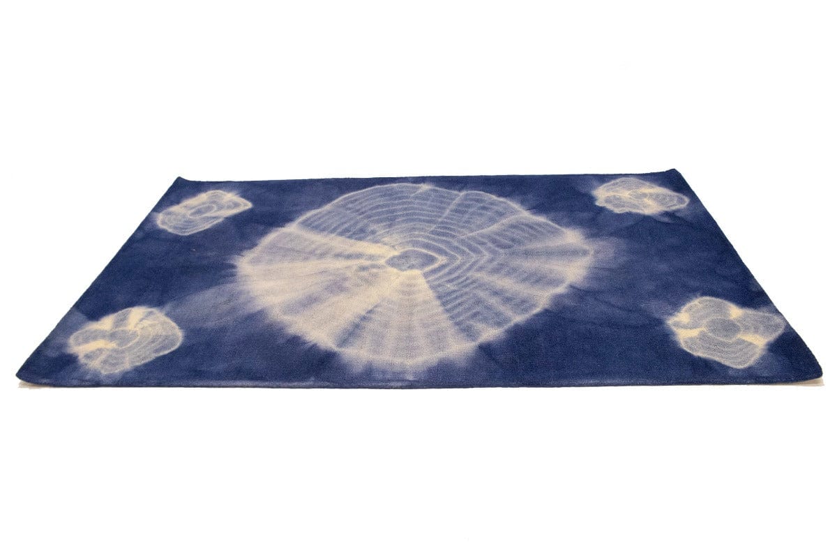 Purple-navy Tie-Dye 5X8 Hand-Tufted Modern Rug