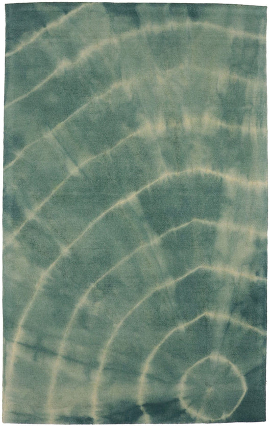 Green Tie-Dye 5X8 Hand-Tufted Modern Rug