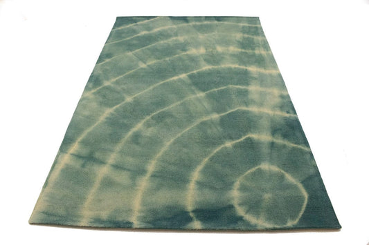 Green Tie-Dye 5X8 Hand-Tufted Modern Rug