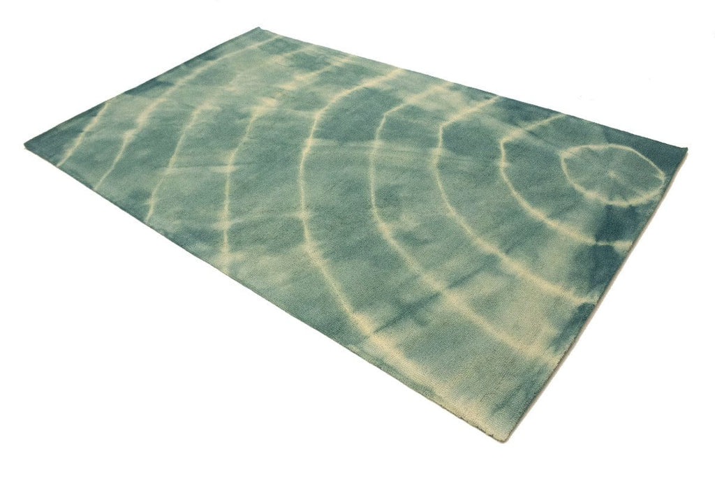 Green Tie-Dye 5X8 Hand-Tufted Modern Rug