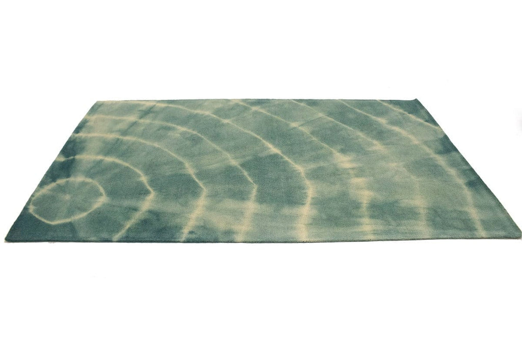 Green Tie-Dye 5X8 Hand-Tufted Modern Rug