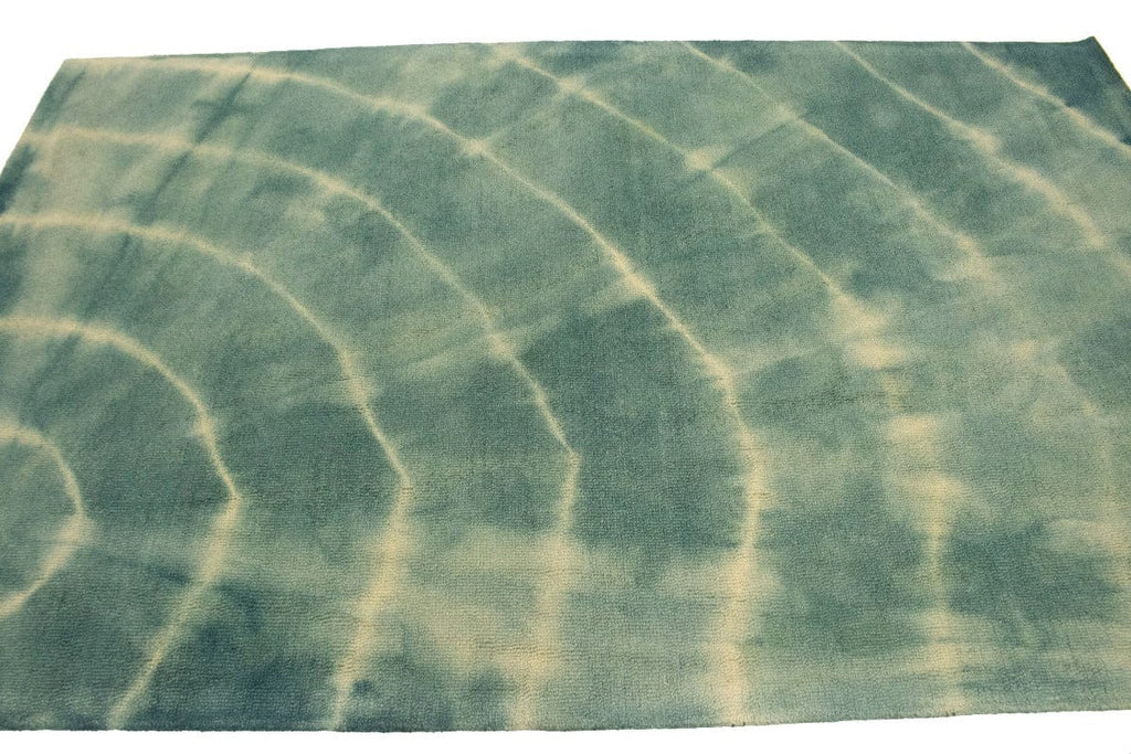 Green Tie-Dye 5X8 Hand-Tufted Modern Rug