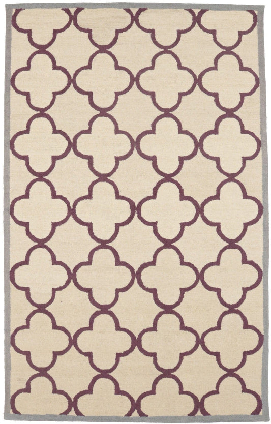 Cream Trellis 5X8 Hand-Tufted Modern Rug