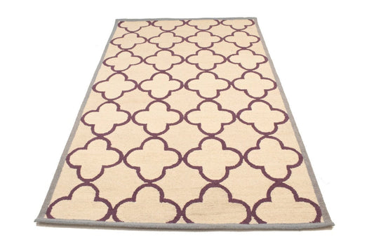 Cream Trellis 5X8 Hand-Tufted Modern Rug