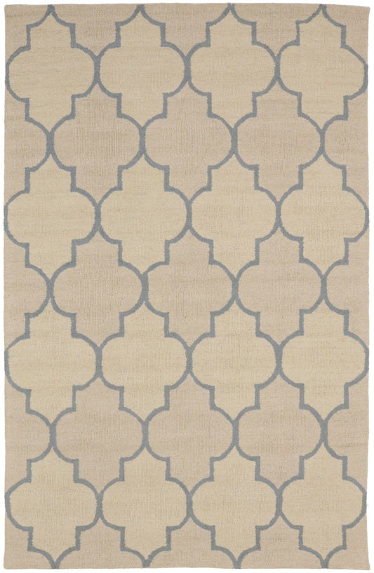 Cream & Gray Trellis 5X8 Hand-Tufted Modern Rug