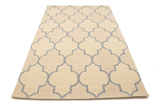 Cream & Gray Trellis 5X8 Hand-Tufted Modern Rug