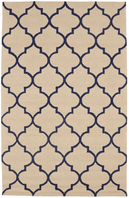 Cream Trellis 5X8 Hand-Tufted Modern Rug