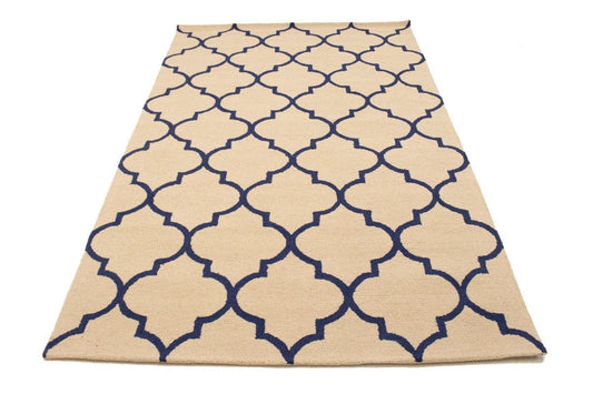 Cream Trellis 5X8 Hand-Tufted Modern Rug