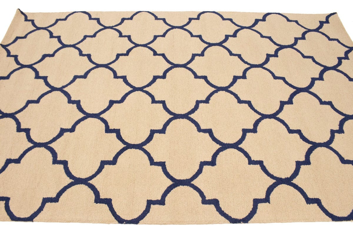 Cream Trellis 5X8 Hand-Tufted Modern Rug