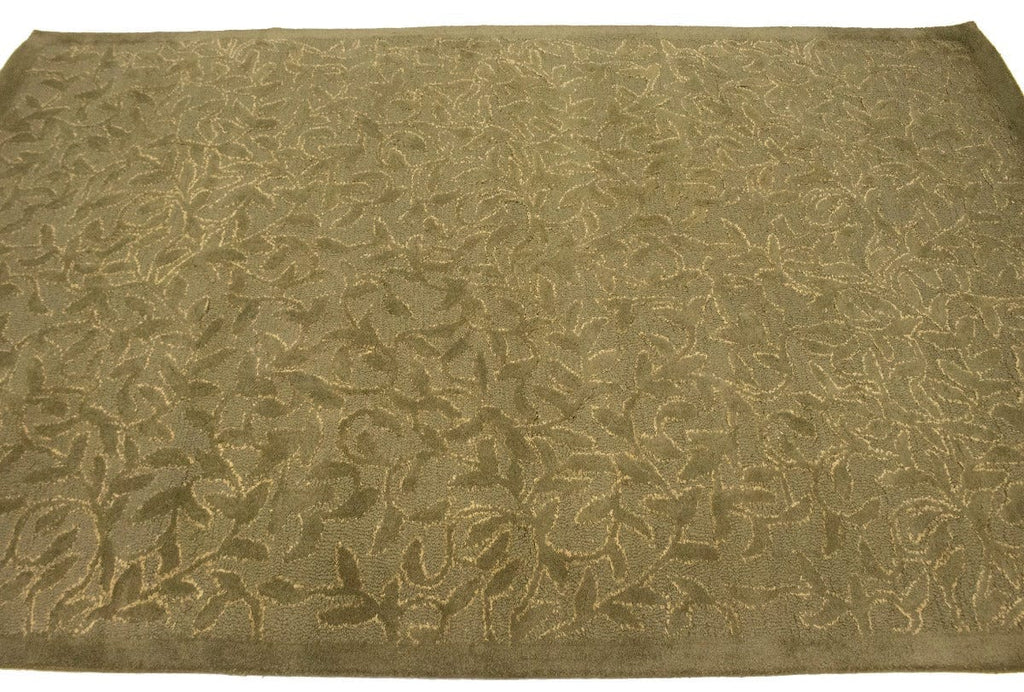 Brown Floral 5X8 Hand-Tufted Modern Rug