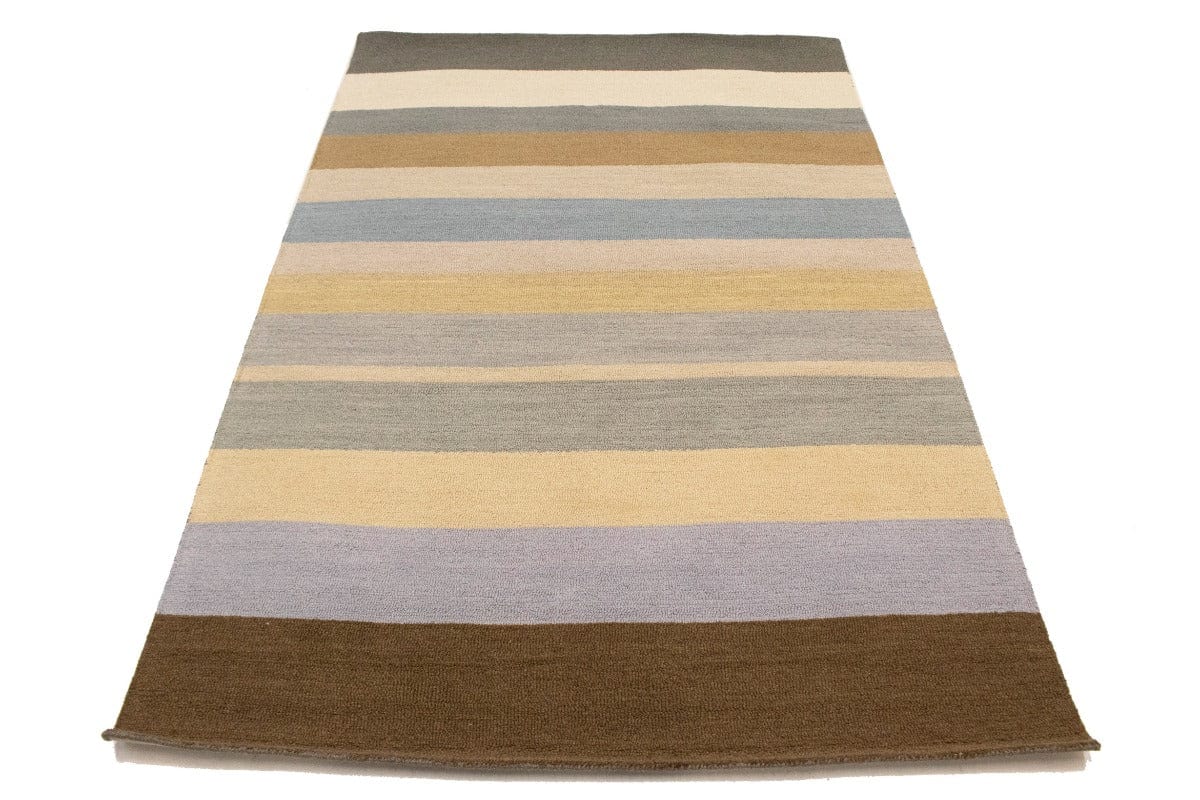 Multicolored Stripes 5X8 Hand-Tufted Modern Rug