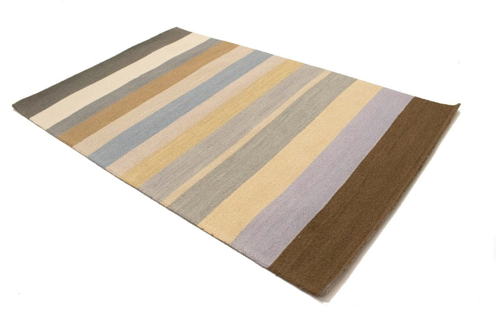 Multicolored Stripes 5X8 Hand-Tufted Modern Rug