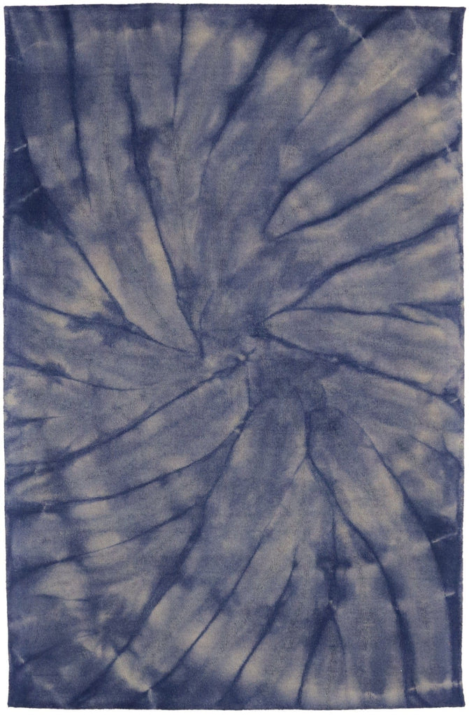 Purple-navy Tie-Dye 5X8 Hand-Tufted Modern Rug