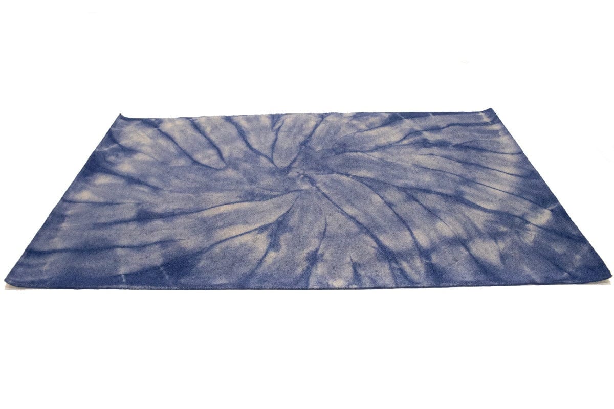 Purple-navy Tie-Dye 5X8 Hand-Tufted Modern Rug