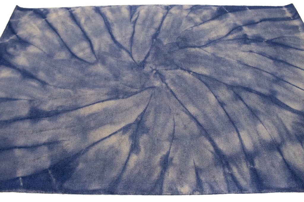 Purple-navy Tie-Dye 5X8 Hand-Tufted Modern Rug