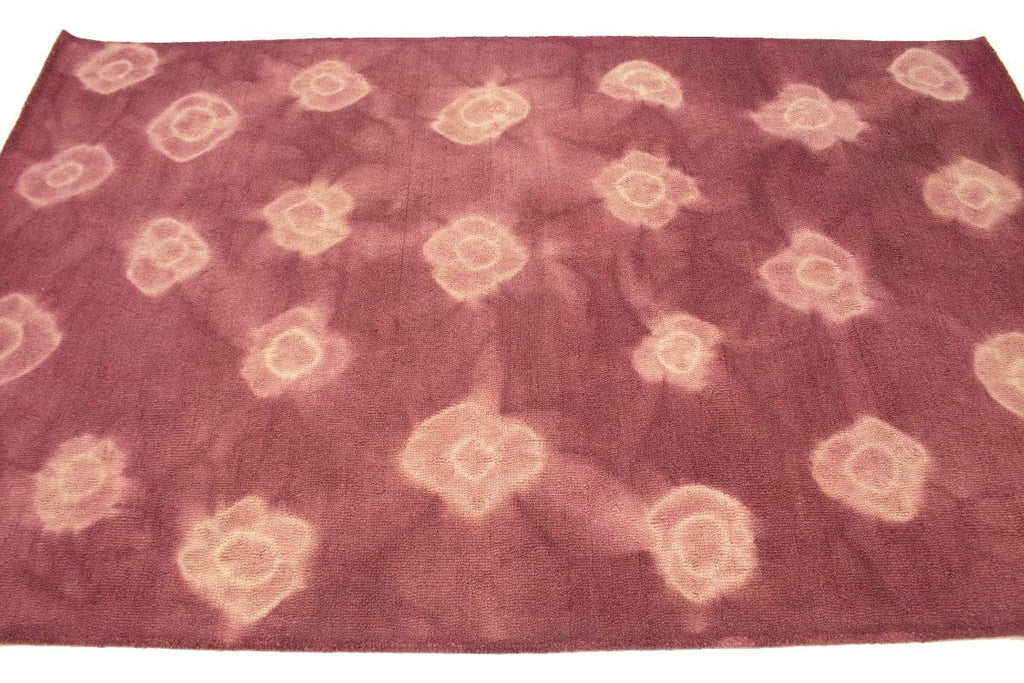 Deep Blush Tie-Dye 5X8 Hand-Tufted Modern Rug