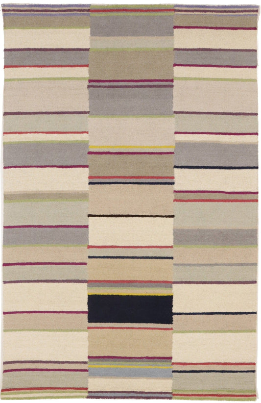 Multicolored Stripes 5X8 Hand-Tufted Modern Rug