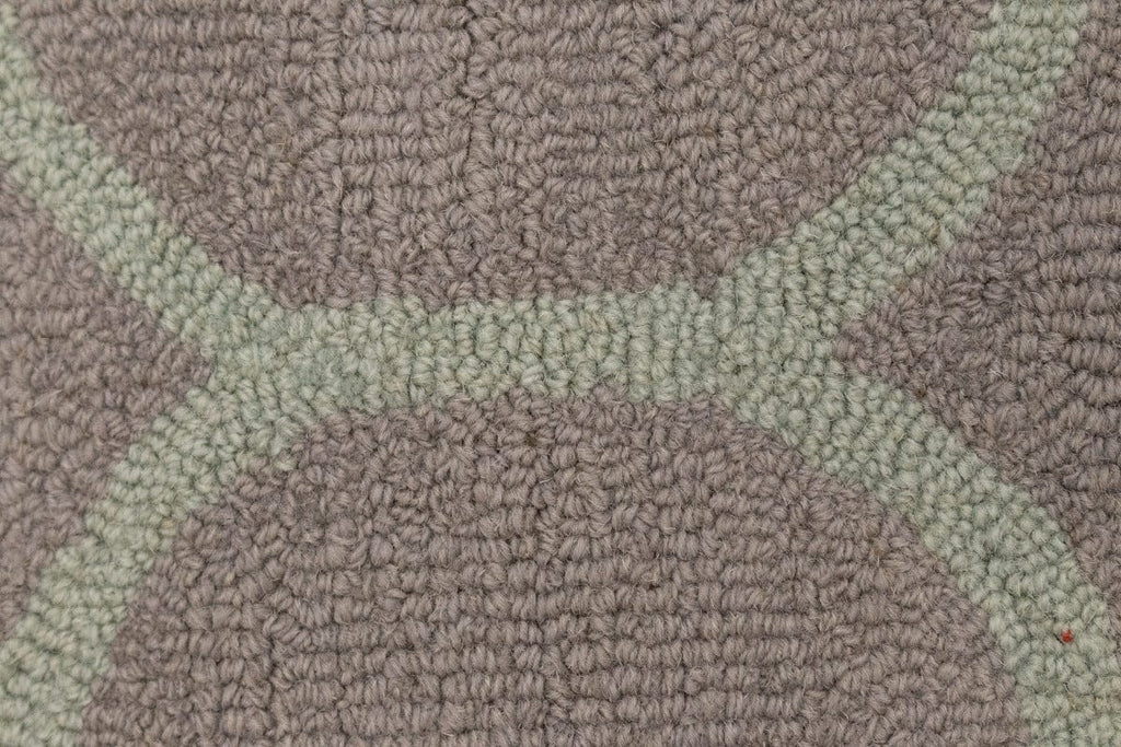 Tan & Light Green Trellis 5X8 Hand-Tufted Modern Rug